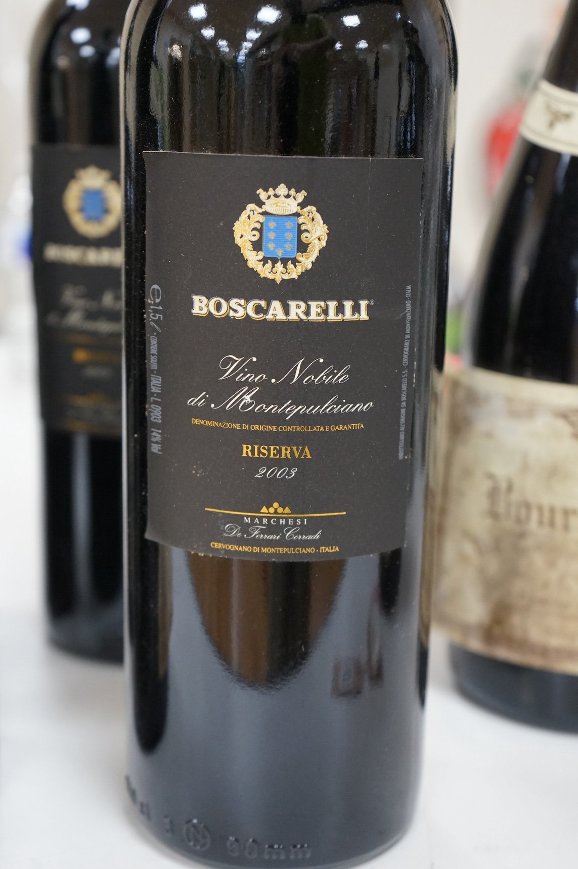 Three magnums of Bourgogne, 2009, domaine Maume, together with two magnums of Boscarelli Riserva, 2003.